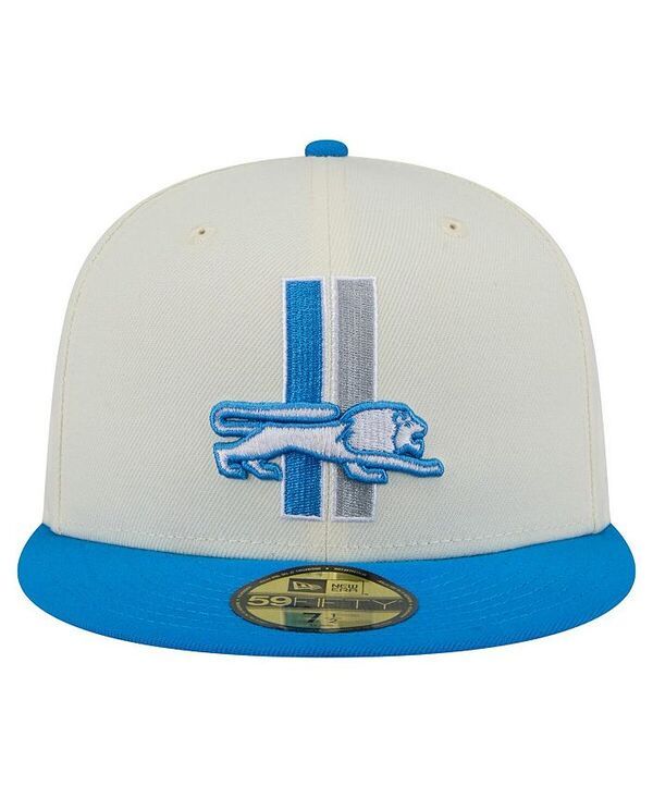 ニューエラ メンズ アクセサリー 帽子 New Era Mens WhiteBlue Detroit Lions Throwback Main 59FIFTY Fitted Hat White Blue ホワイト