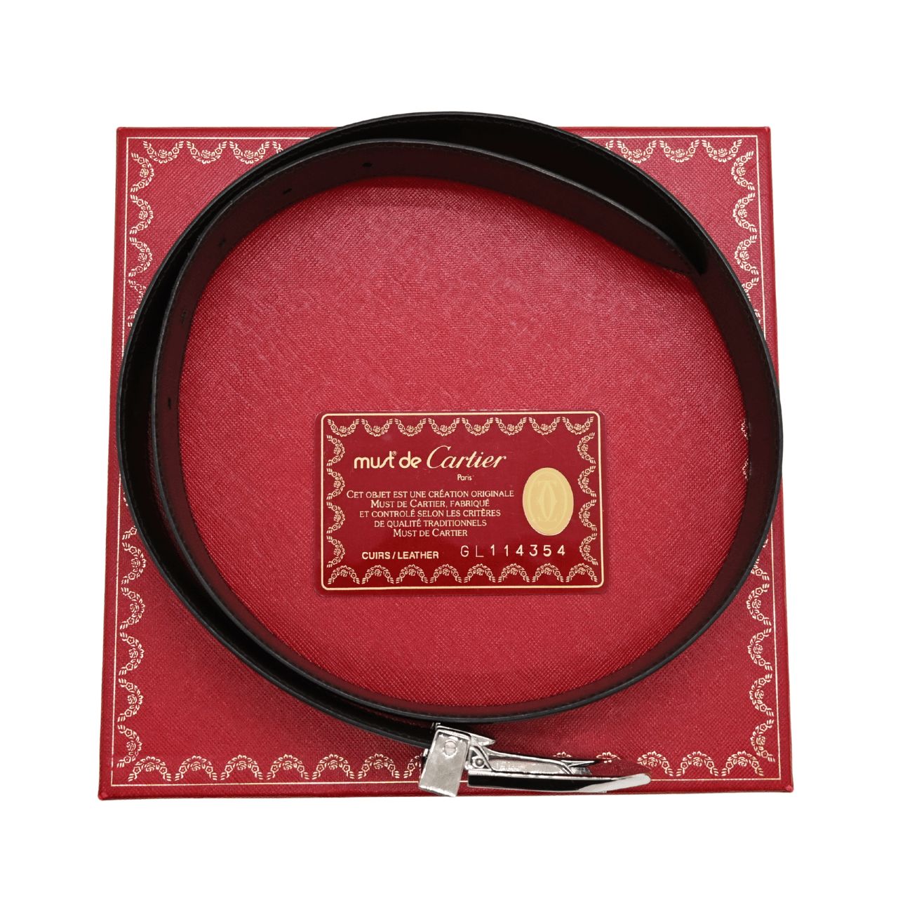 Cartier カルティエ レザー ベルト ブラック ブラウン レディース 金具