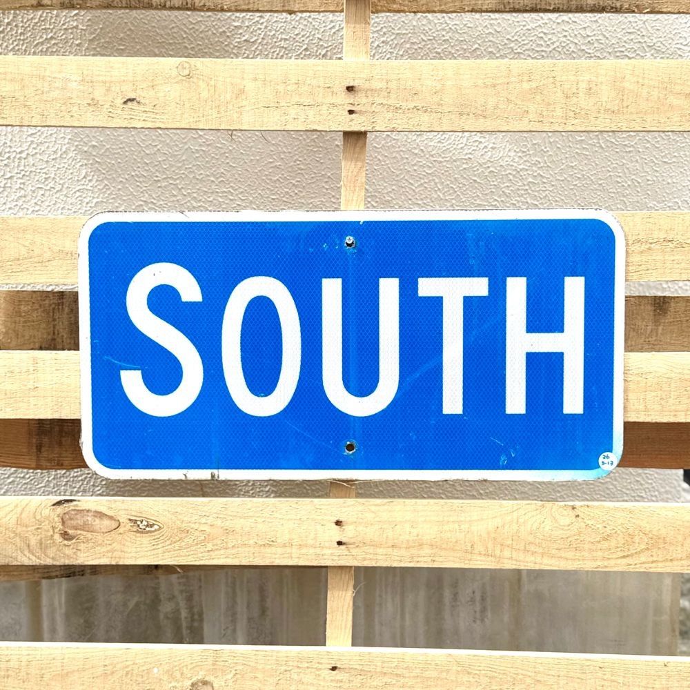 ヴィンテージ ロードサイン [SOUTH] 26-3-13 / アメリカ 看板 ブルー