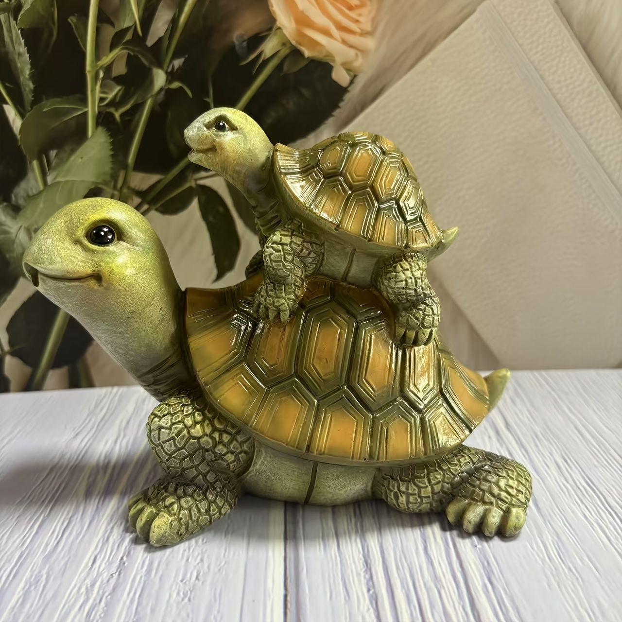 置物 オブジェ ガーデンオーナメント カメの親子 かめ 亀 タートル