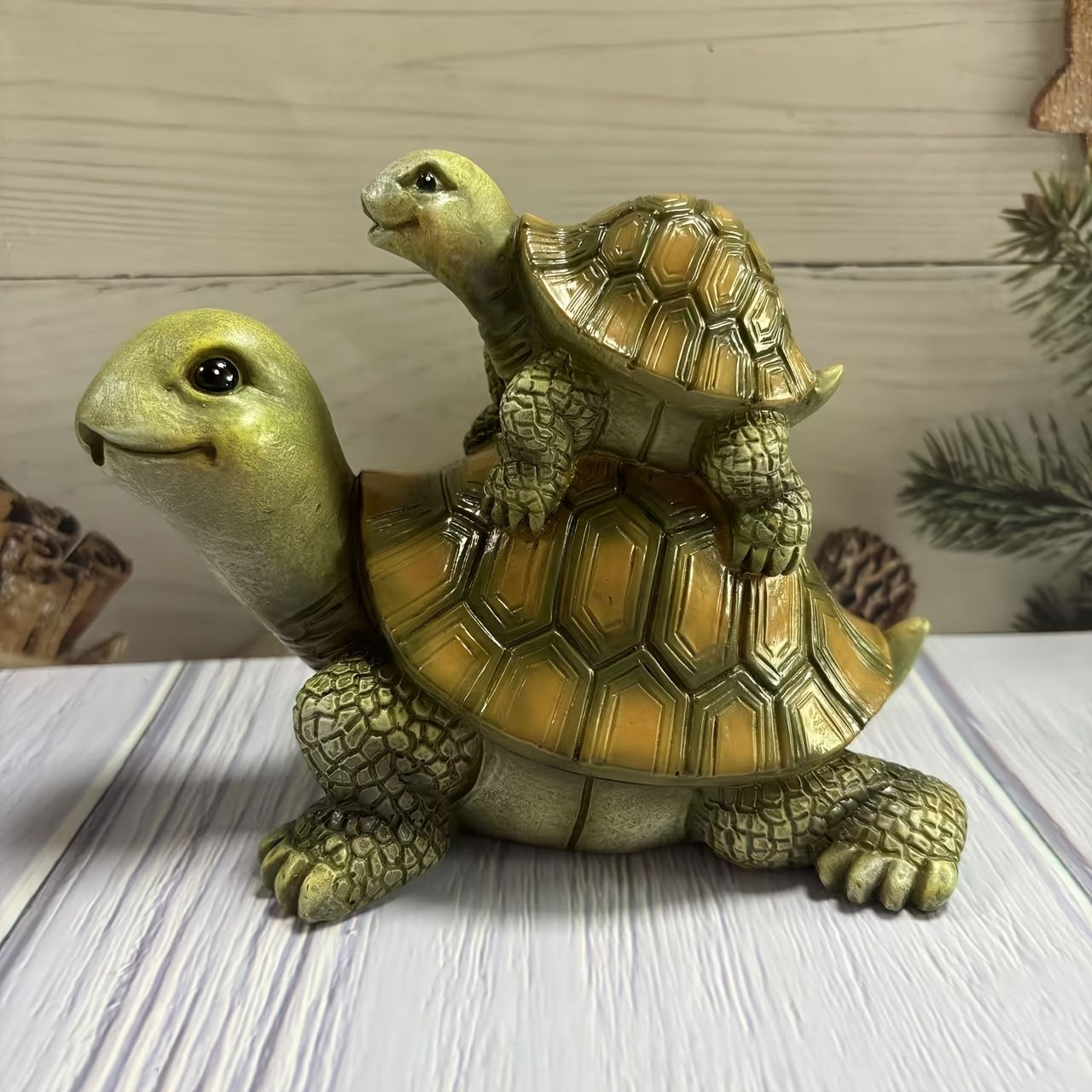 置物 オブジェ ガーデンオーナメント カメの親子 かめ 亀 タートル 