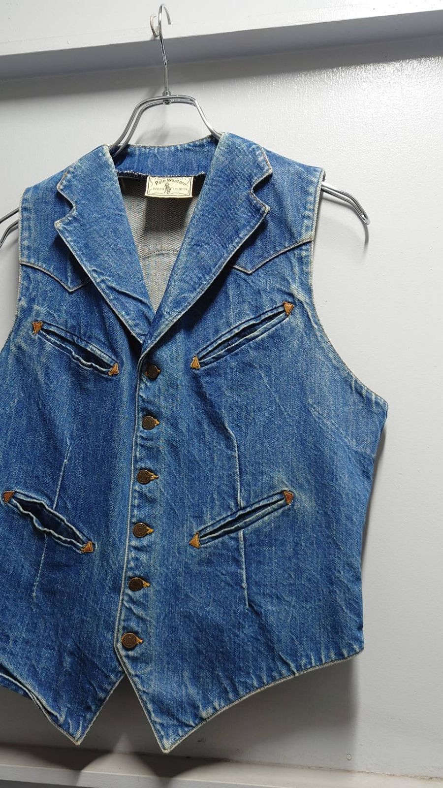 Polo Western Ralph Lauren デニム ベスト 70-80's Polo Western RALPH LAUREN “Buckle Back” Denim Vest M