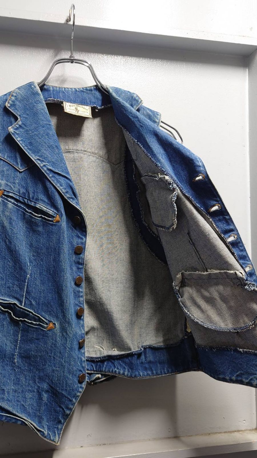 70-80's Polo Western RALPH LAUREN “Buckle Back” Denim Vest M
