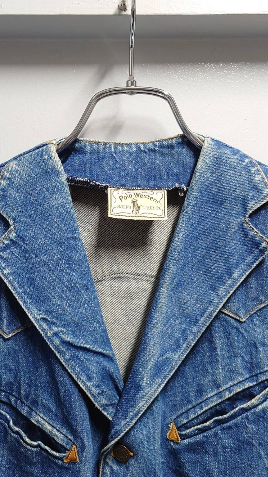 Polo Western Ralph Lauren デニム ベスト 70-80's Polo Western RALPH LAUREN “Buckle Back” Denim Vest M