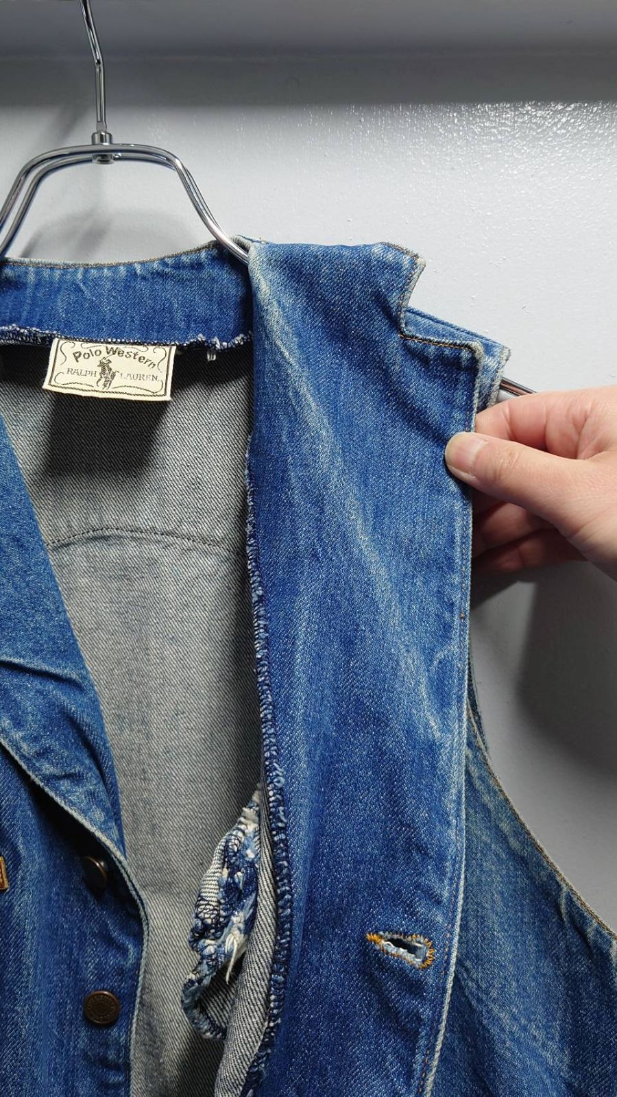70-80's Polo Western RALPH LAUREN “Buckle Back” Denim Vest M