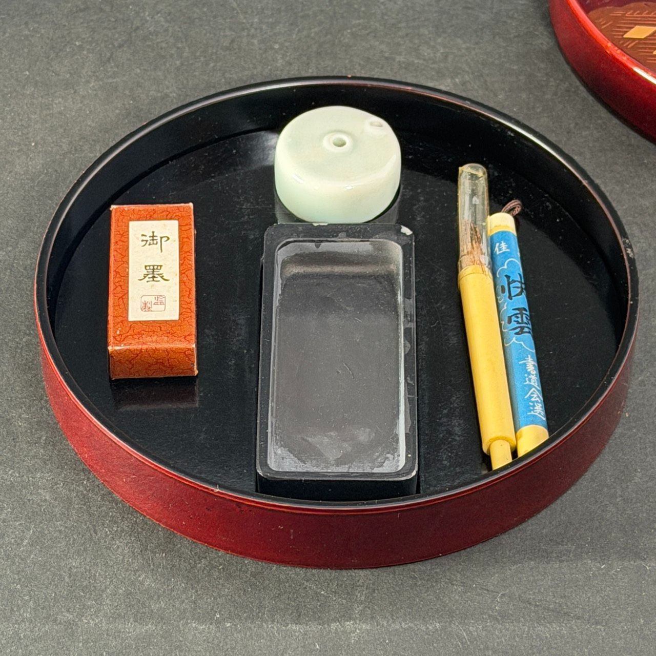 蒔絵 硯箱 ミニ書道セット 硯・墨・筆・水差し - メルカリ