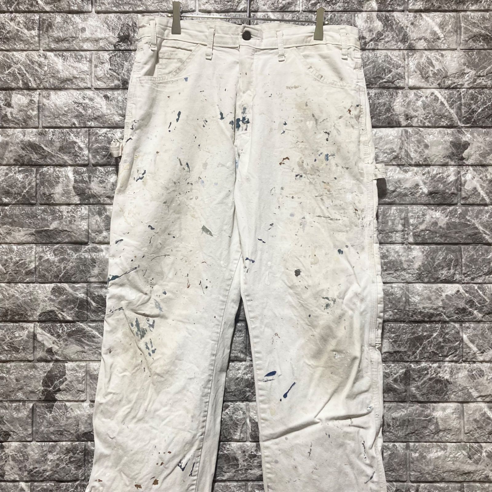 Dickies ディッキーズ 白 ペインターパンツ ペンキ 古着 Dickies ホワイト ペインターパンツ ディッキーズ 白ペインター ペンキ