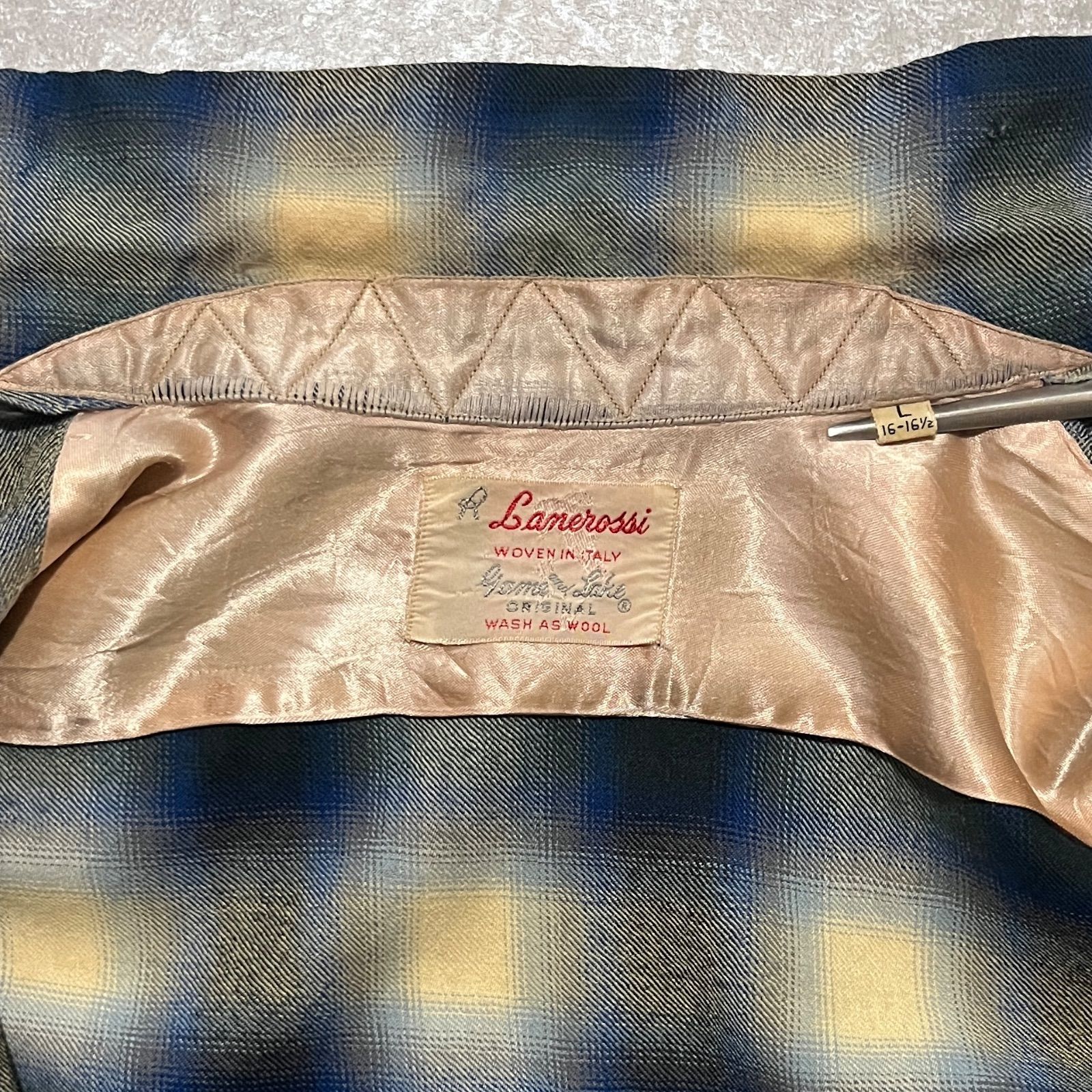 キムタク着用 50s ヴィンテージ オンブレ ブルー チェック シャツ 木村