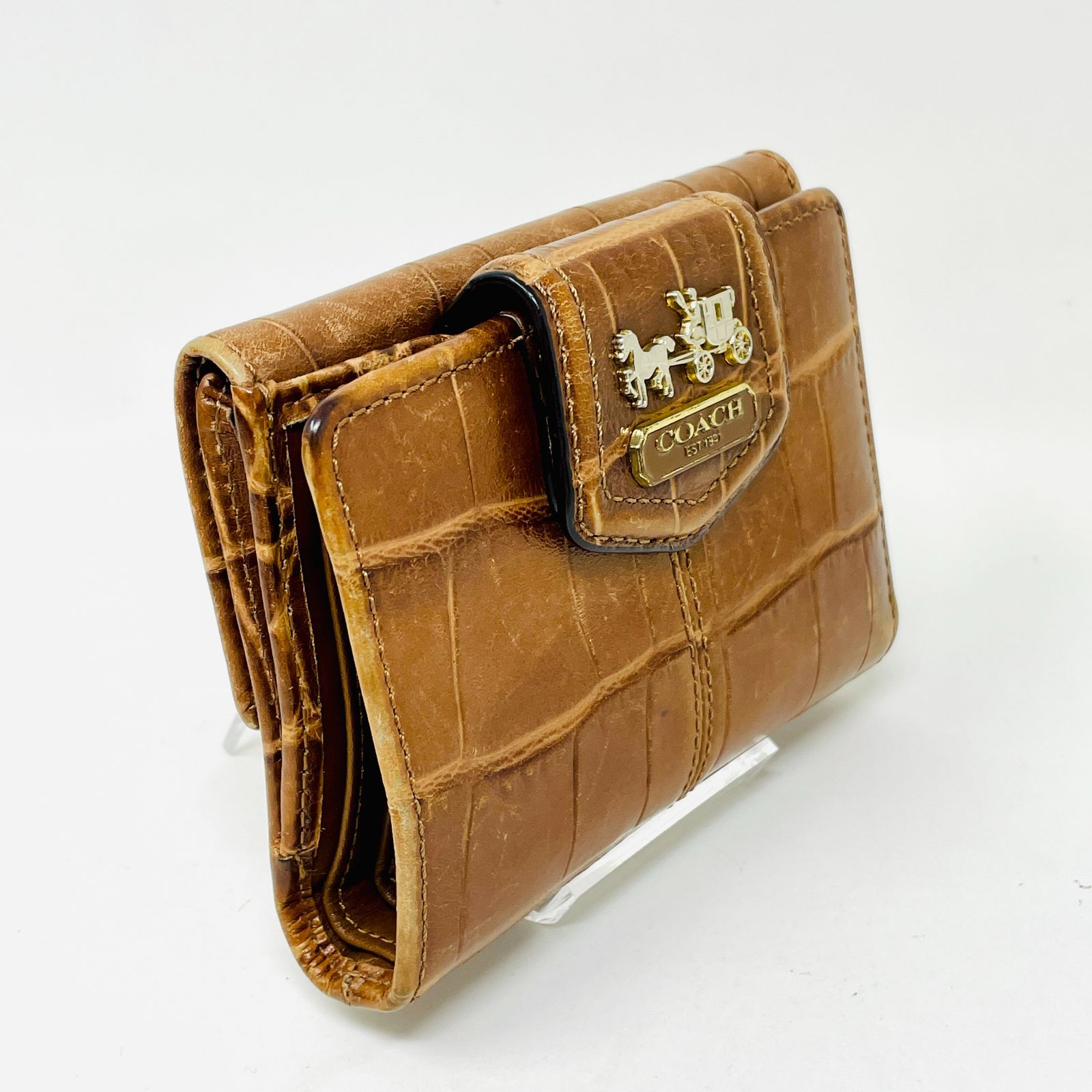 コーチ（COACH）クロコダイル型押し レザー ヴィンテージデザイン 二