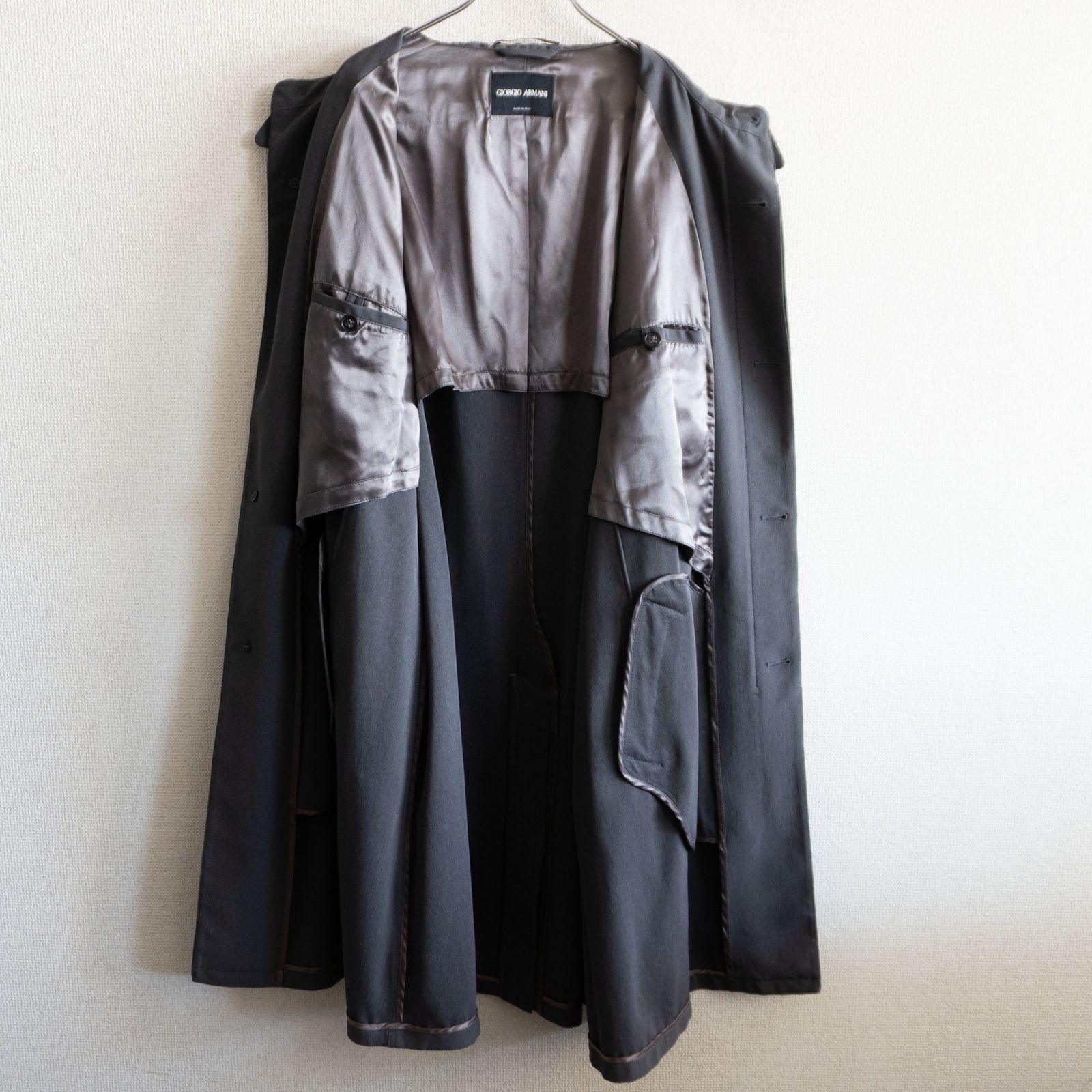 GIORGIO ARMANI【STAIN COLLAR OVER COAT】54 グレー ジョルジオ
