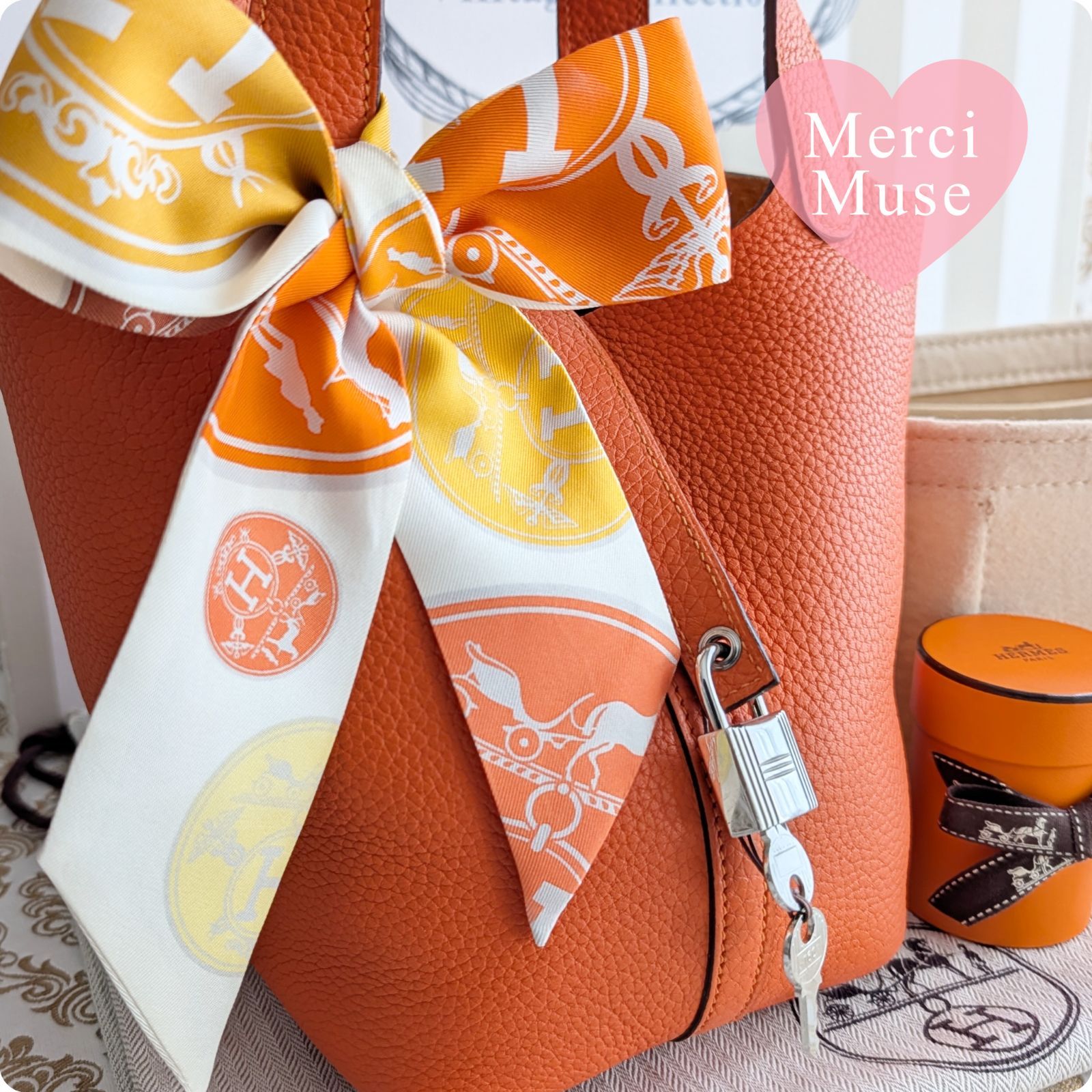 お得なお品＊ピコタンロックPM18 オレンジポピーxシルバー金具 T刻印