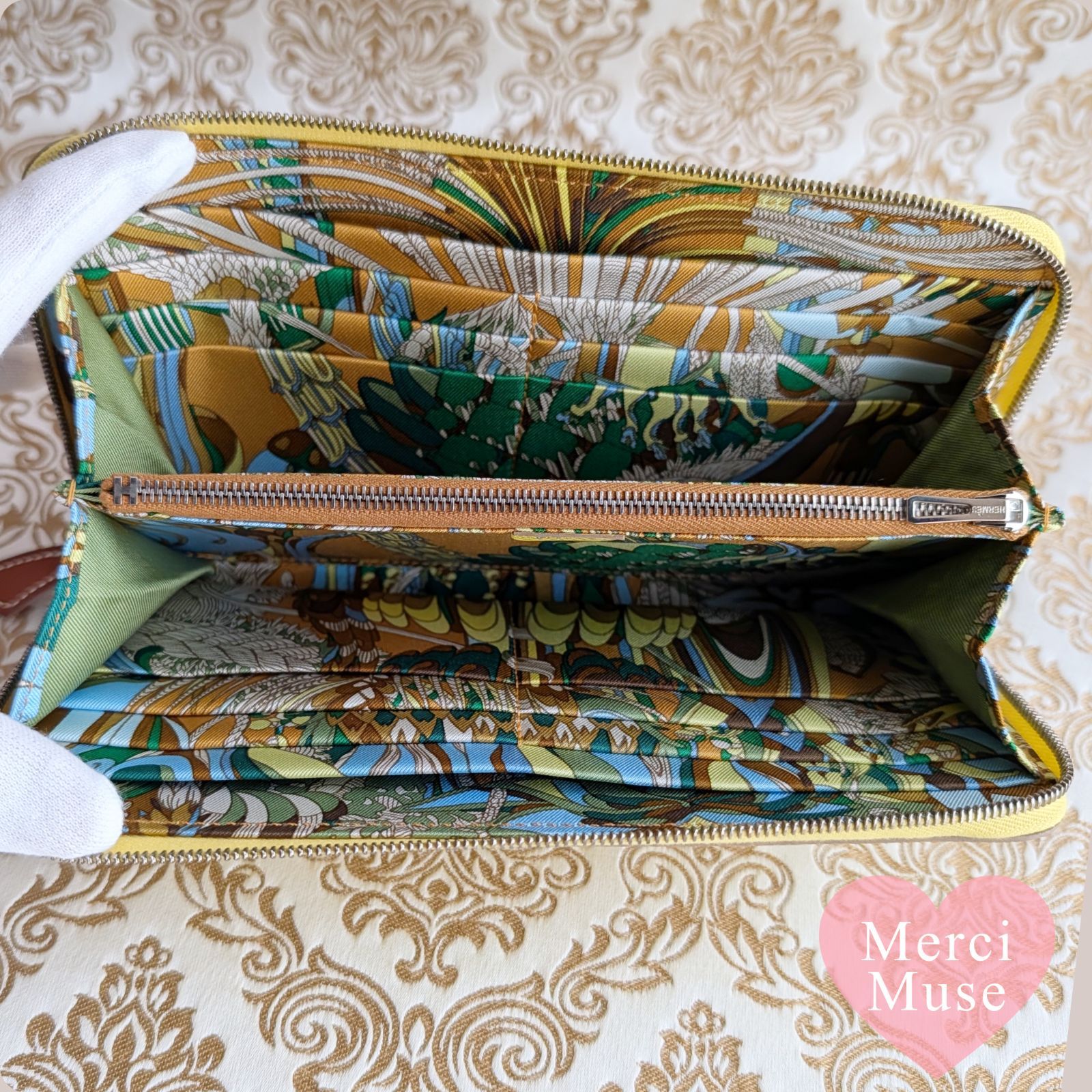 ❤未使用品❤アザップロング シルクイン ライム エプソン エルメス D刻印 長財布 MerciMuse メルシーミューズ ❤未使用品❤アザップロング シルクイン ライム エプソン エルメス D刻印 長財布 MerciMuse メルシーミューズ