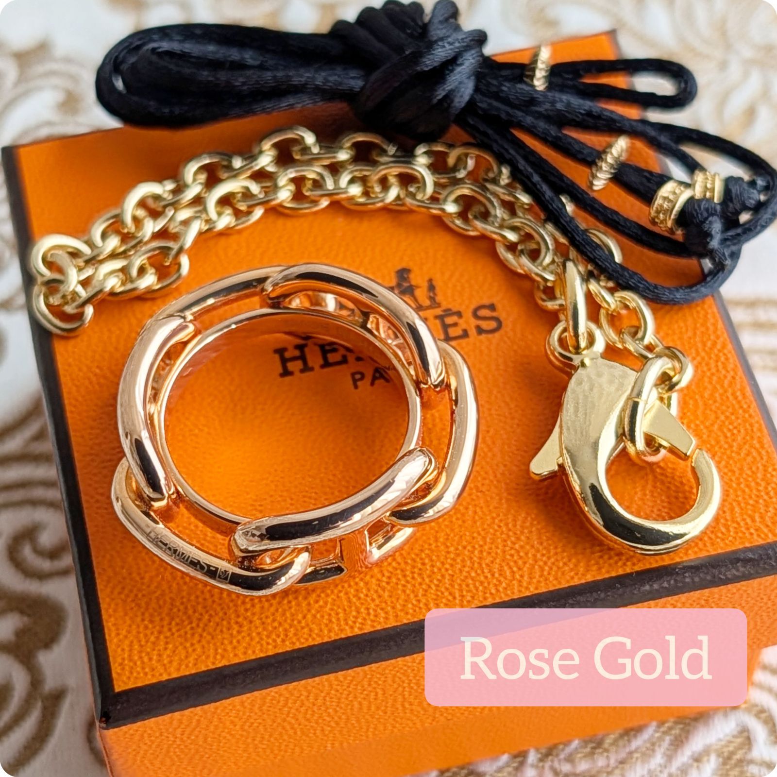 ❤未使用品❤レアカラーのスカーフリング シェーヌダンクル ピンク