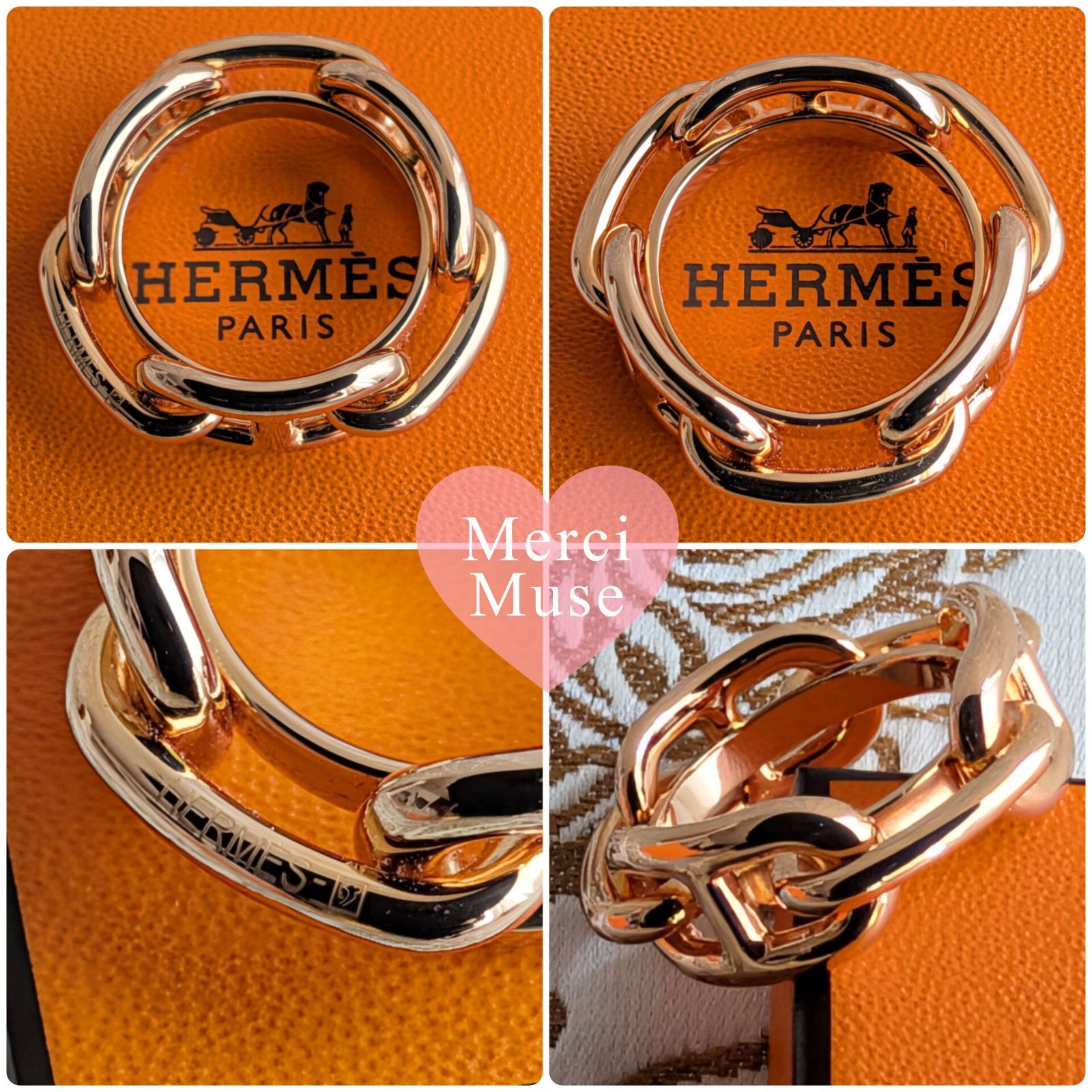 ❤未使用品❤レアカラーのスカーフリング シェーヌダンクル ピンク