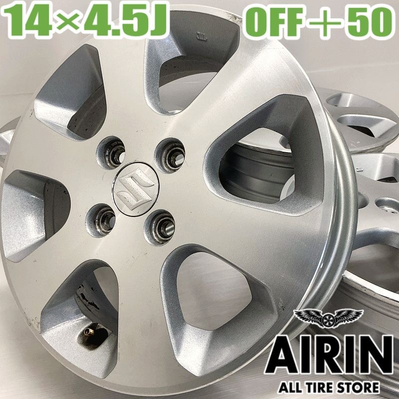 ☆中古 14インチ アルミ スズキ ワゴンR 純正 4本セット パレット MR 
