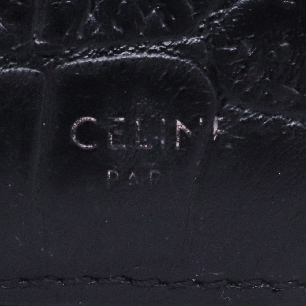 CELINE バイフォールドウォレット クロコダイル型押しカーフスキン