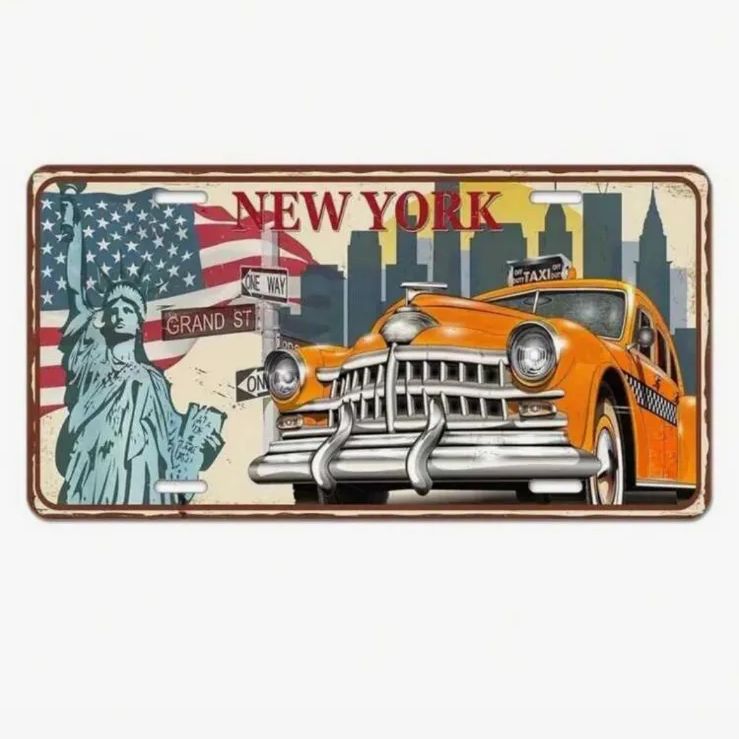 アメリカン雑貨 ブリキ看板 NEW YORK ニューヨーク ヴィンテージ風看板