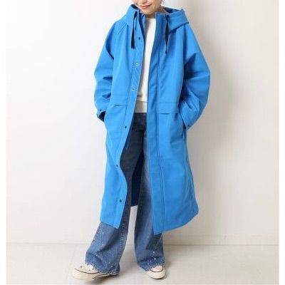 Spick&Span ボンディングフーデッドコート サックスブルー 38【送料