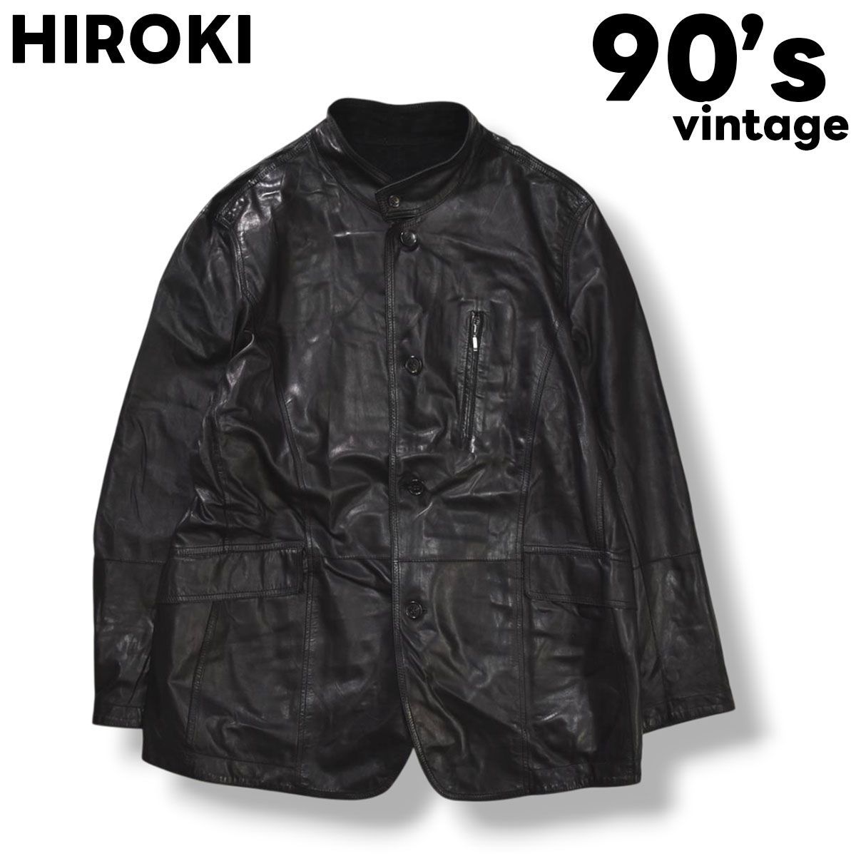 本革】 90s ヴィンテージ ヒロキ HIROKI リバーシブル 羊革 ラムレザー