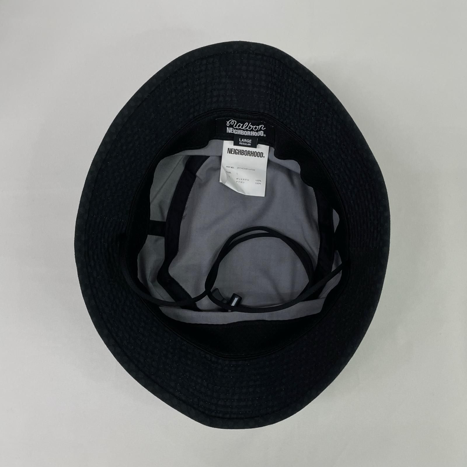 中古 マルボンゴルフ MALBON GOLF バケットハット L 黒 ブラック