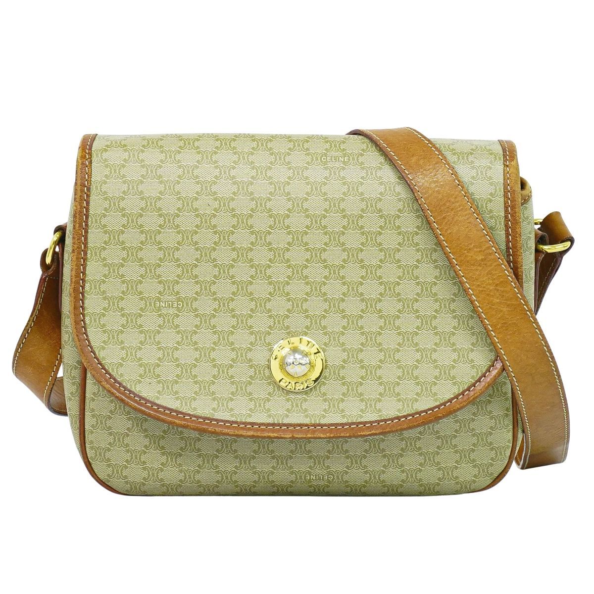 本物 セリーヌ CELINE マカダム ショルダーバッグ ポシェット PVC