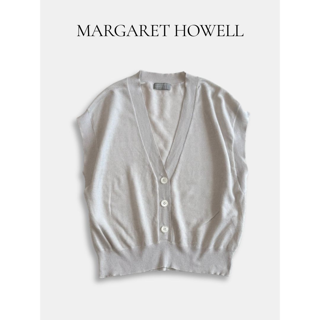 MARGARET HOWELL マーガレットハウエル　コットンシルクニットベスト MARGARET HOWELL マーガレットハウエル コットンシルク ニットベスト