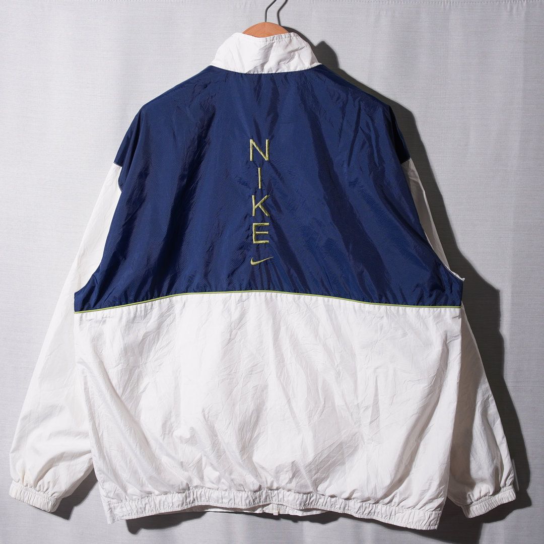 ナイキ NIKE ナイロンジャケット XL ホワイト グリーン ネイビー 00s 