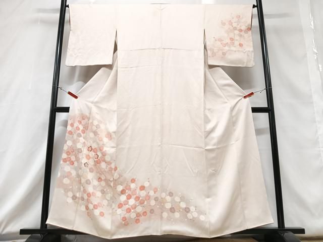 平和屋着物■上質な長襦袢　袷　梅　逸品　r740 正絹 逸品 袷 長襦袢 群鶴 金彩