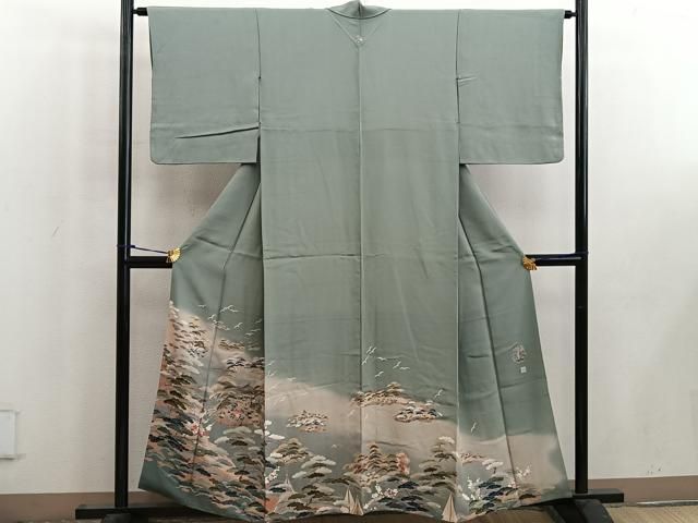 平和屋着物□高級染元 粋峰 林芳夫 京加賀友禅 色留袖 風景花文 平和屋着物□高級染元 粋峰 林芳夫 京加賀友禅 色留袖 風景花文