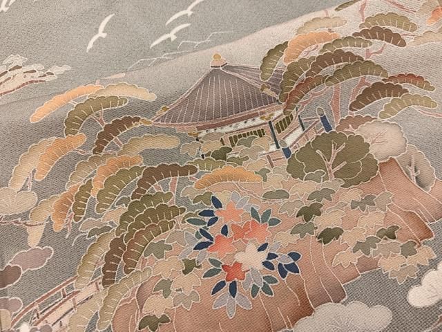 平和屋着物□高級染元 粋峰 林芳夫 京加賀友禅 色留袖 風景花文 平和屋着物□高級染元 粋峰 林芳夫 京加賀友禅 色留袖 風景花文