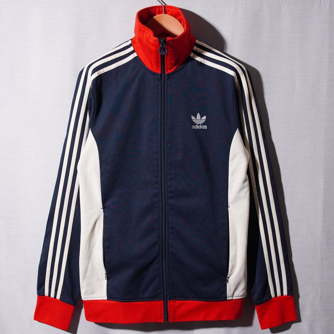 希少カラー アディダス ヨーロッパTT トラックジャケット レッド ネイビー　M 美品 アディダス オリジナルス adidas ORIGINALS トラックジャケット
