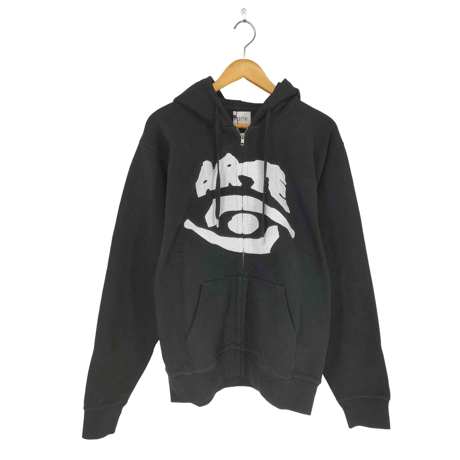 ユーズドフルギ USED古着 Eye Front Zip Hoodie Black import メンズ M