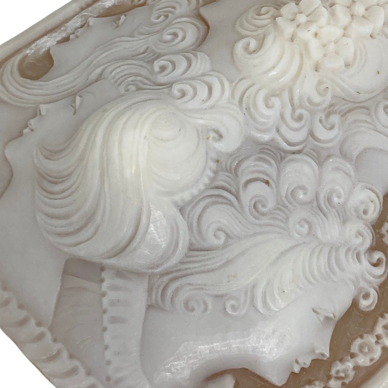 カメオ/ルース/シェルカメオ/特大/約100.0mm×80.0mm/貴婦人/少女