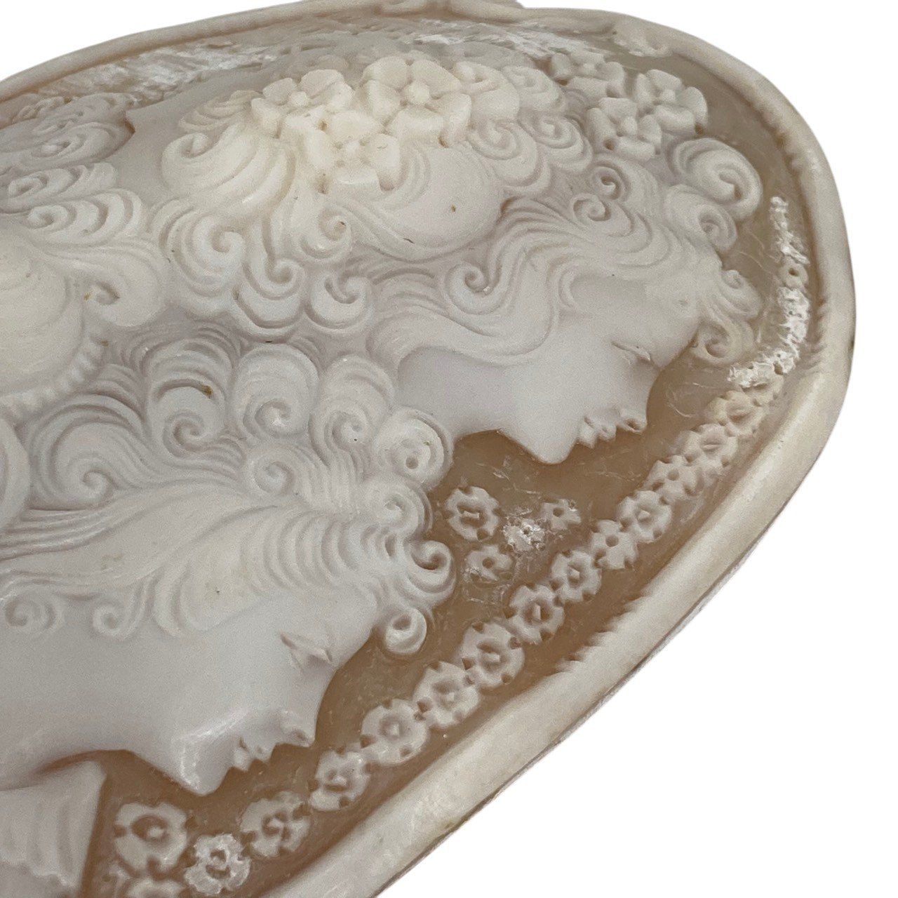 カメオ/ルース/シェルカメオ/特大/約100.0mm×80.0mm/貴婦人/少女