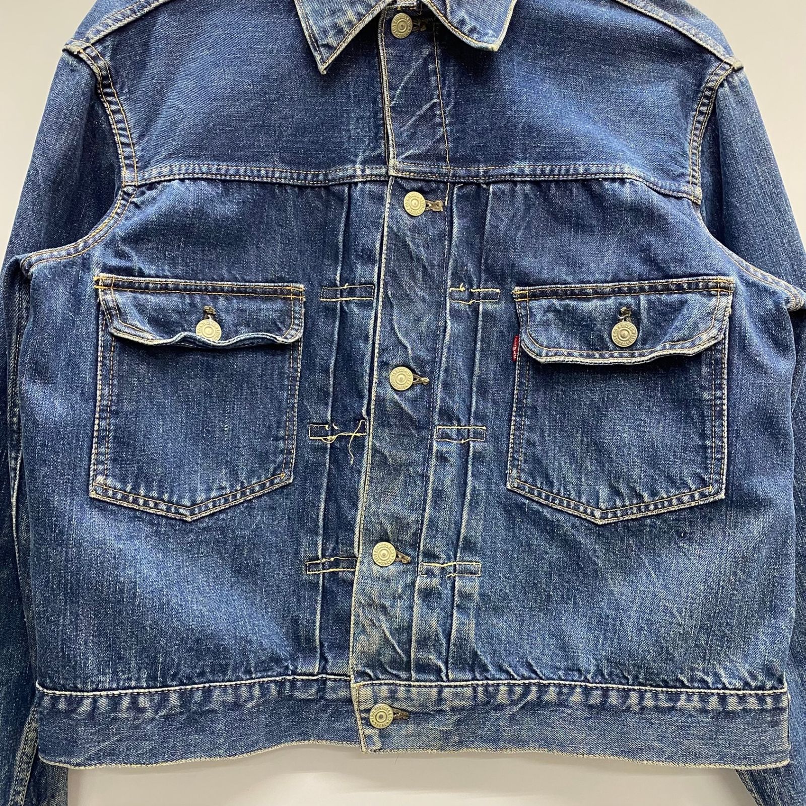 リーバイス Levi's 50's 507XX 2nd 革パッチ ハギ付き 帯下シングル 銅