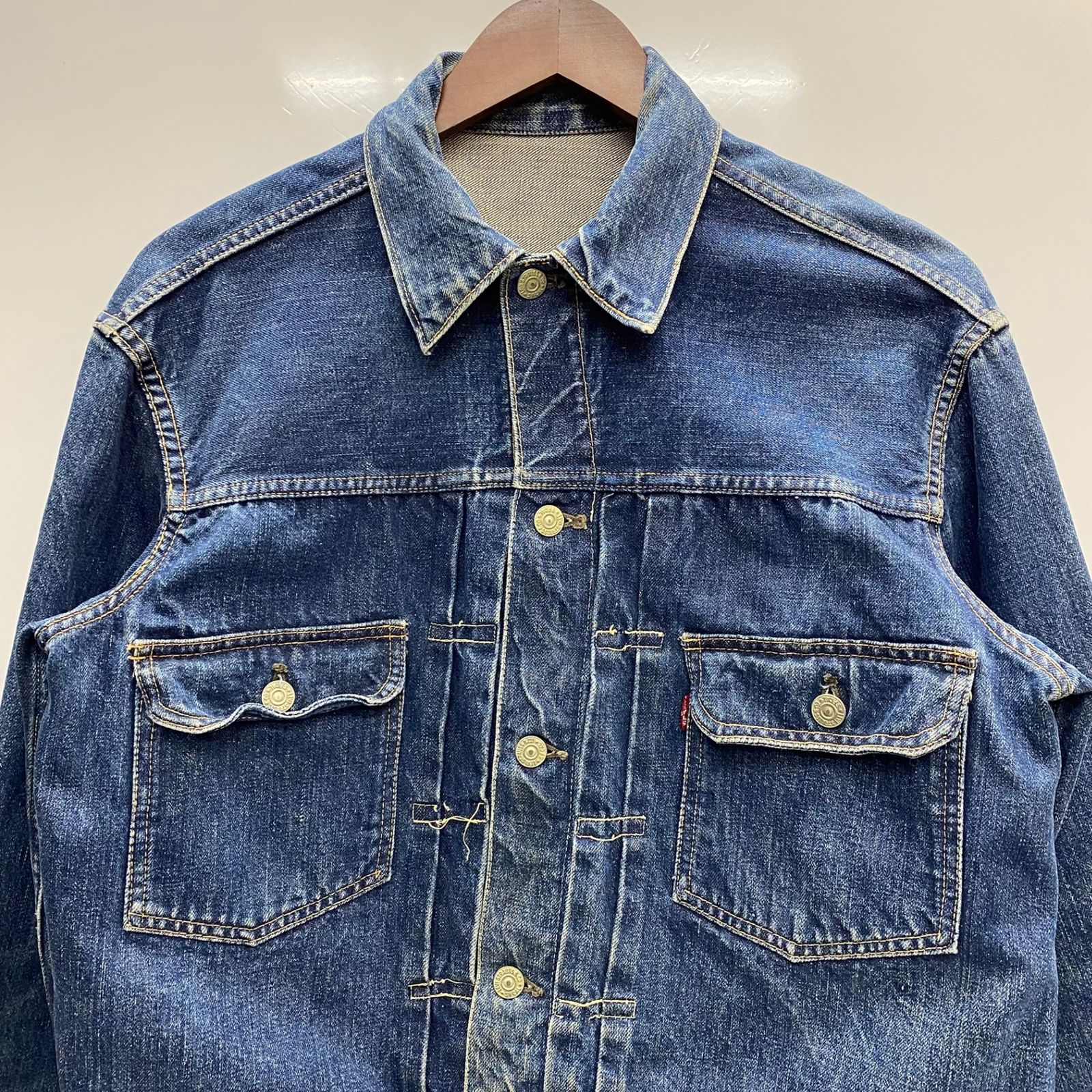 リーバイス Levi's 50's 507XX 2nd 革パッチ ハギ付き 帯下シングル 銅