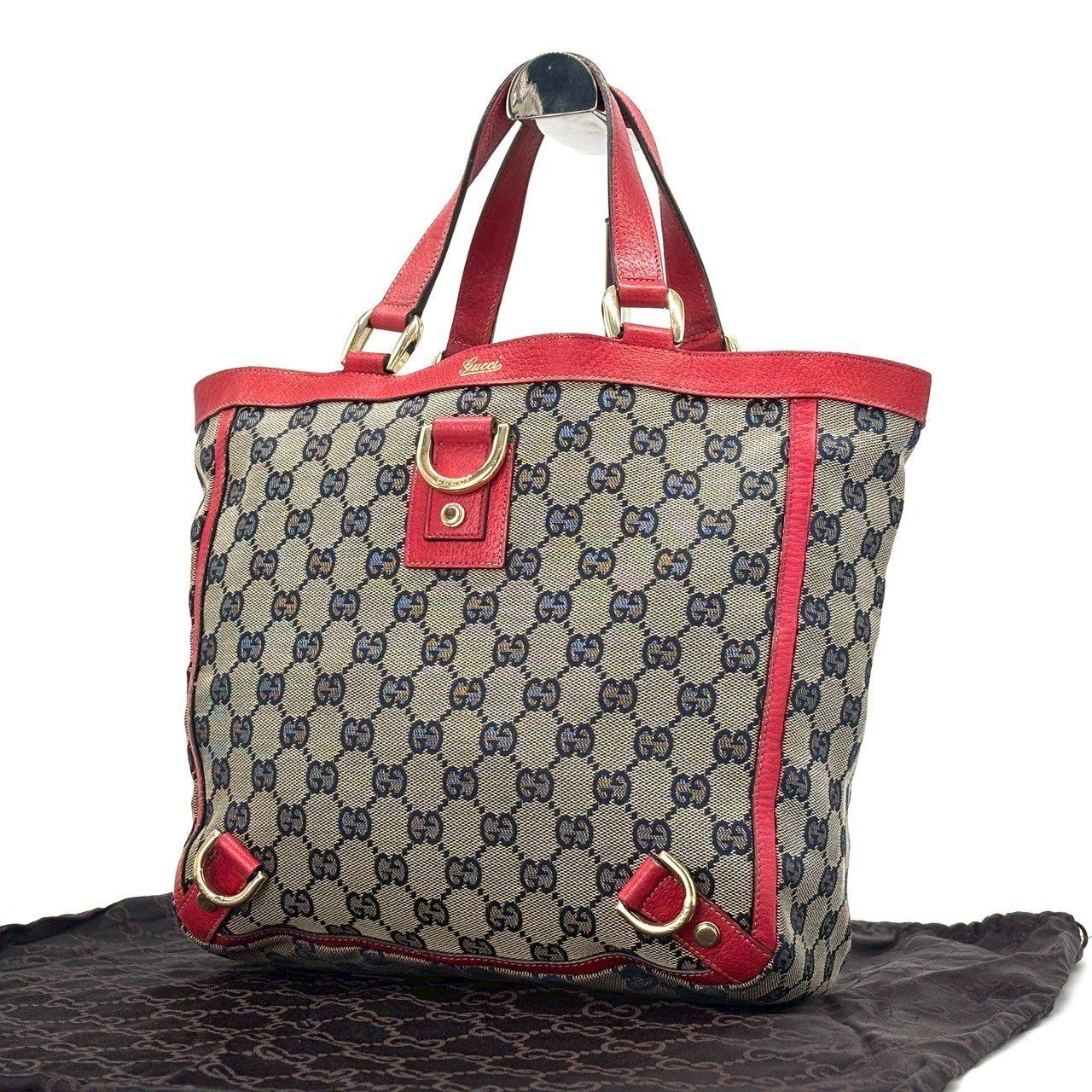 GUCCI 赤 レザー トートバッグ