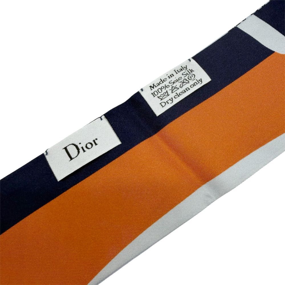 Dior ディオール ミッツァ スカーフ ミニスカーフ ブルー オレンジ