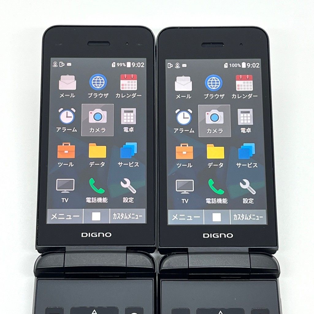 2台】DIGNO ケータイ3 902KC ソフトバンク SIMフリー ブラック 中古