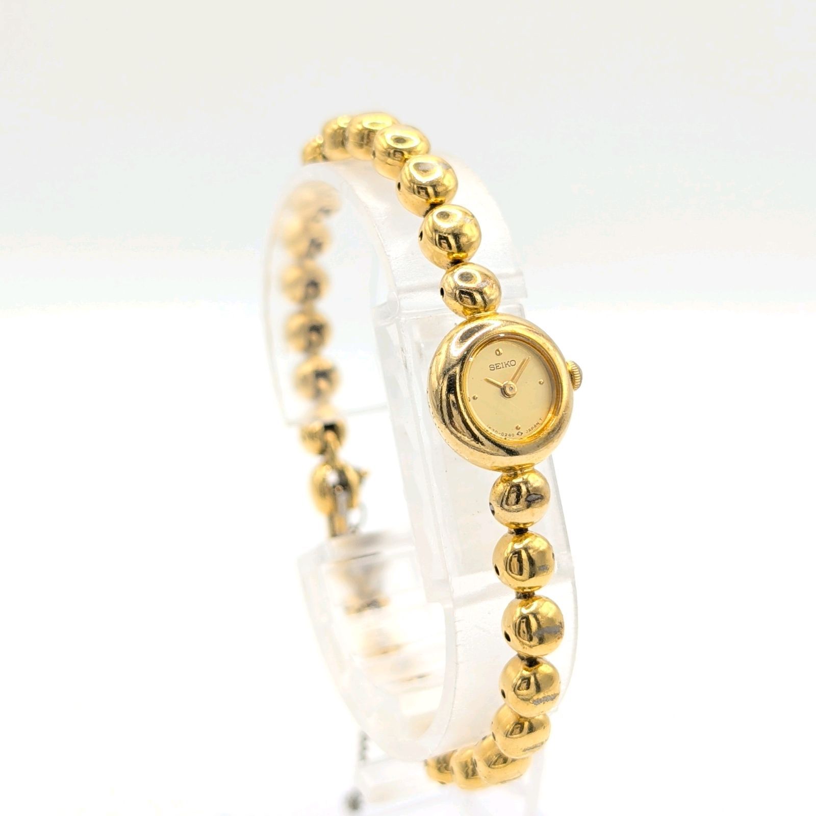 SEIKO 1E20-0070 Bracelet watch Watch Ladies Quartz Round Gold Y2K