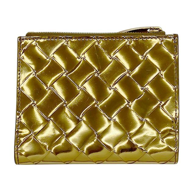 Bottega Veneta ゴールド 二つ折り財布 BOTTEGA VENETA ボッテガ ヴェネタ イントレチャート 二つ折り財布