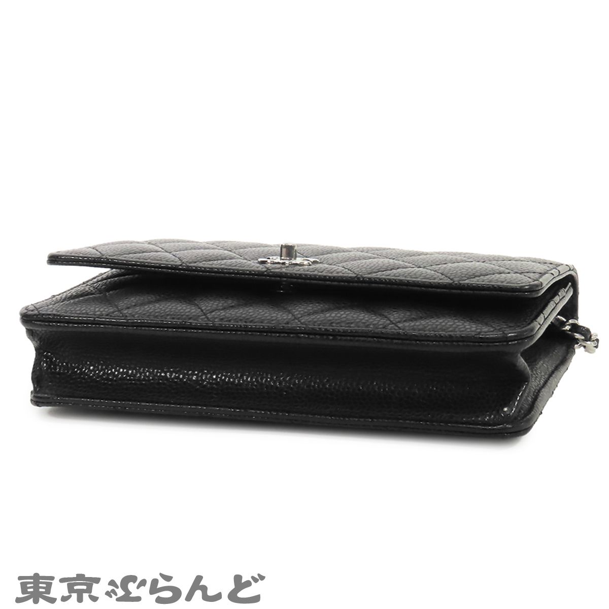 シャネル CHANEL チェーンウォレット ブラック 黒 シルバー金具 