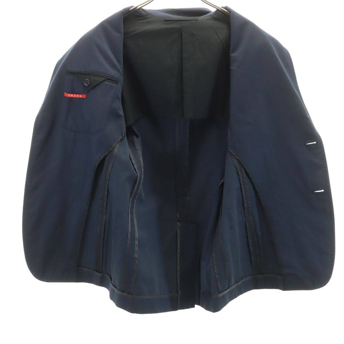 PRADA プラダ ハンガリー製 テーラードジャケット 46 ネイビー メンズ 