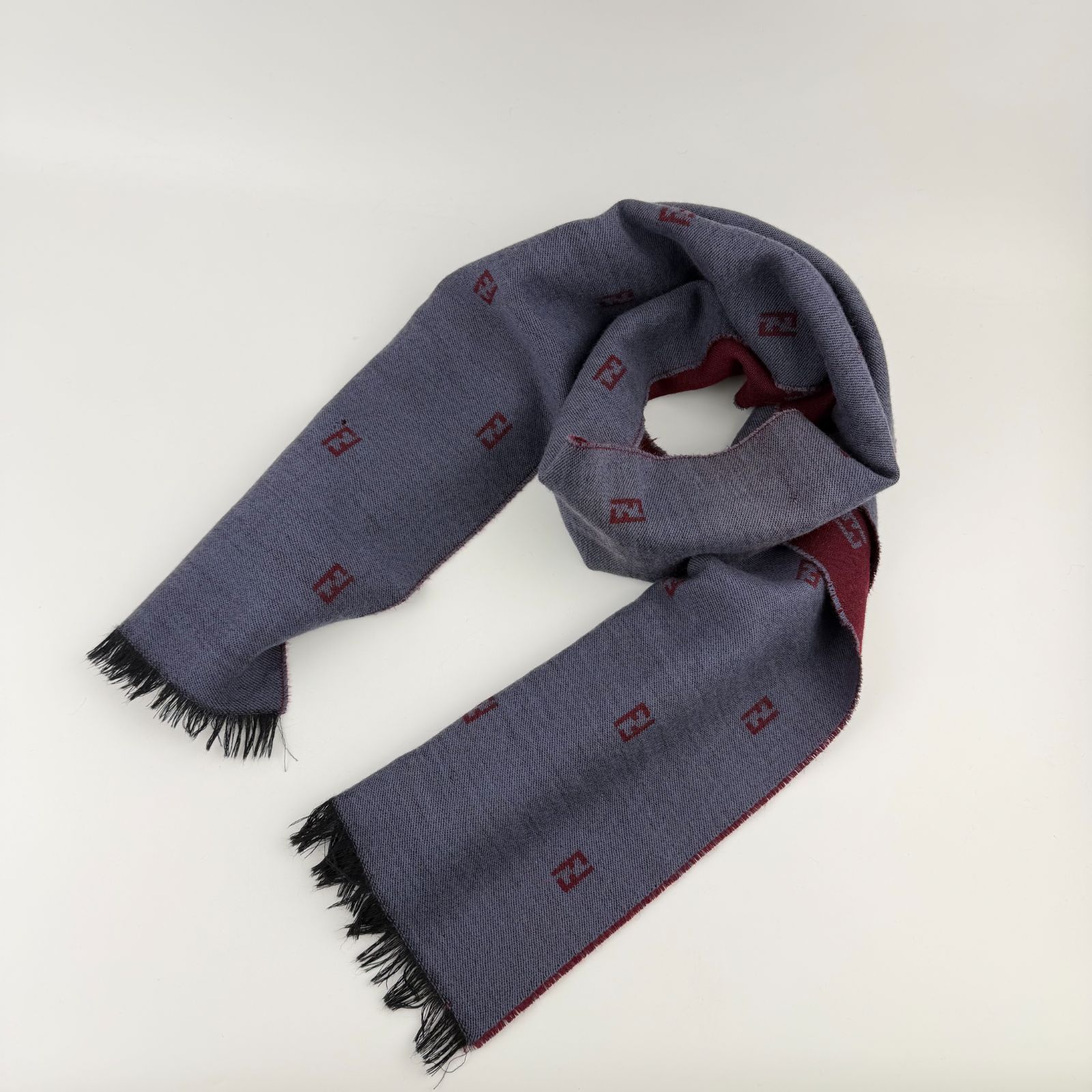 中古】FENDI フェンディ マフラー マルチカラー ウール ヴィンテージ 