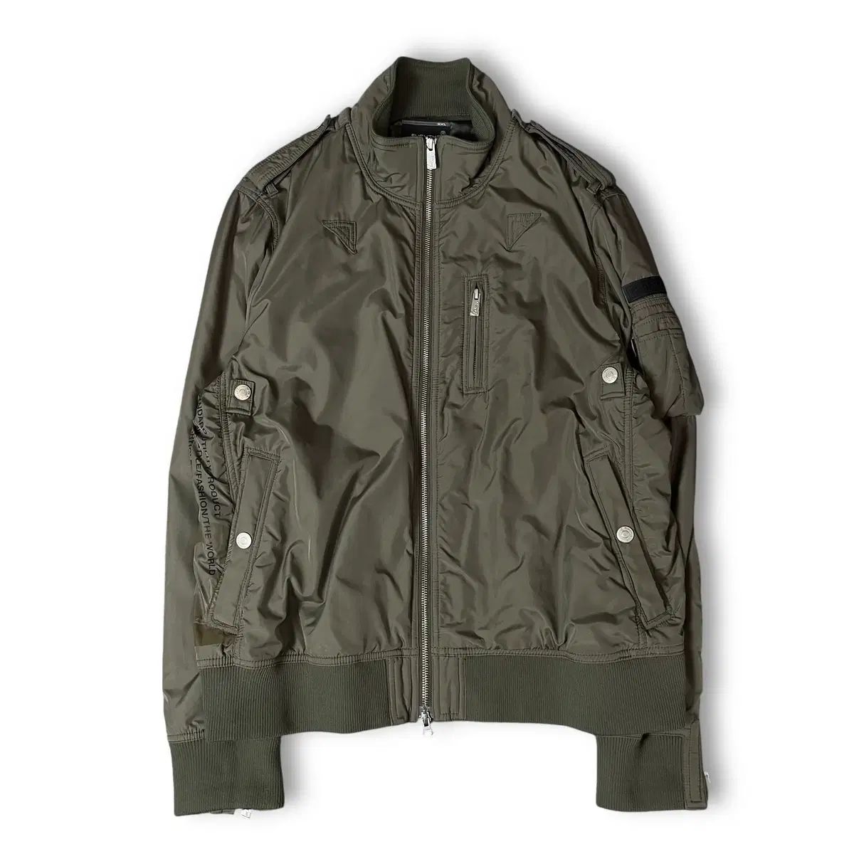 FUBU カーキ ディテール ウィンドブレーカー ジャケット XXL