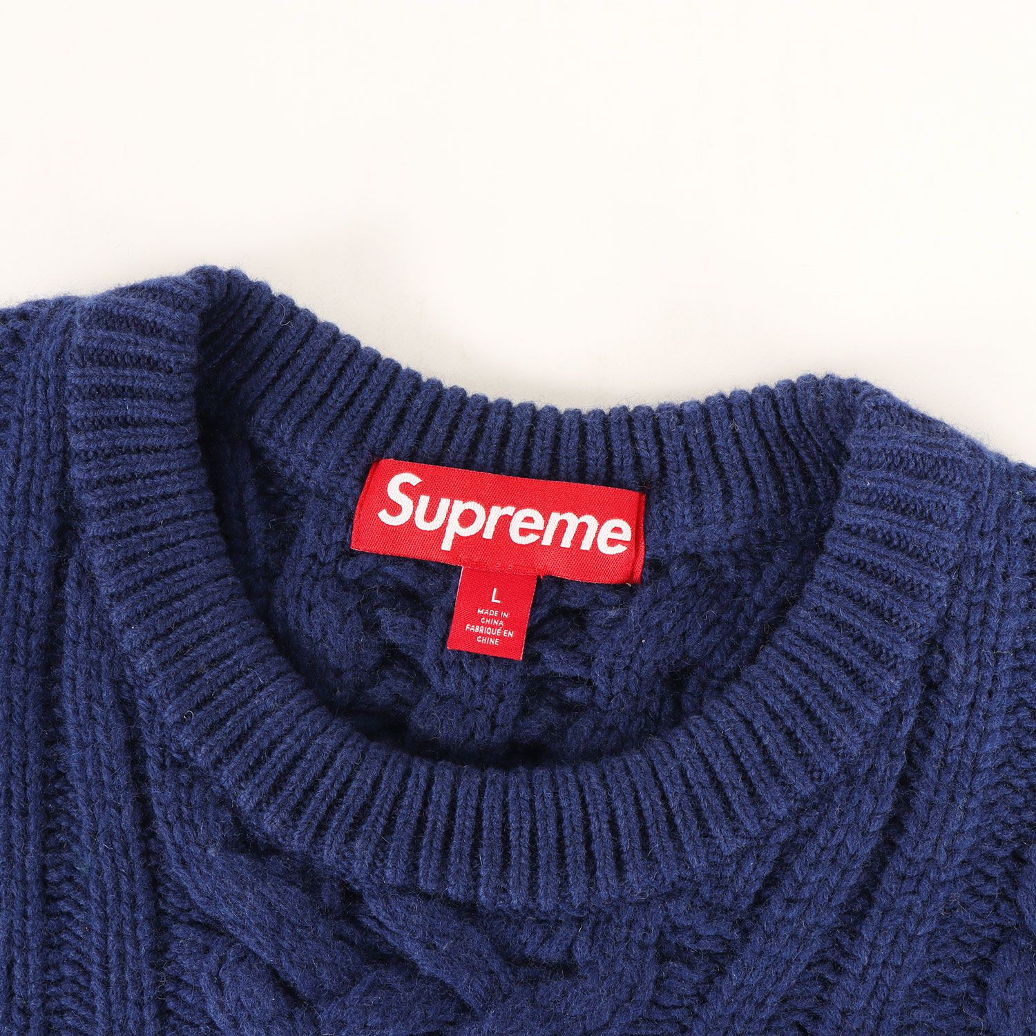 Supreme シュプリーム ニット ネイビー 紺 サイズ:L | 23AW ビッグロゴ 