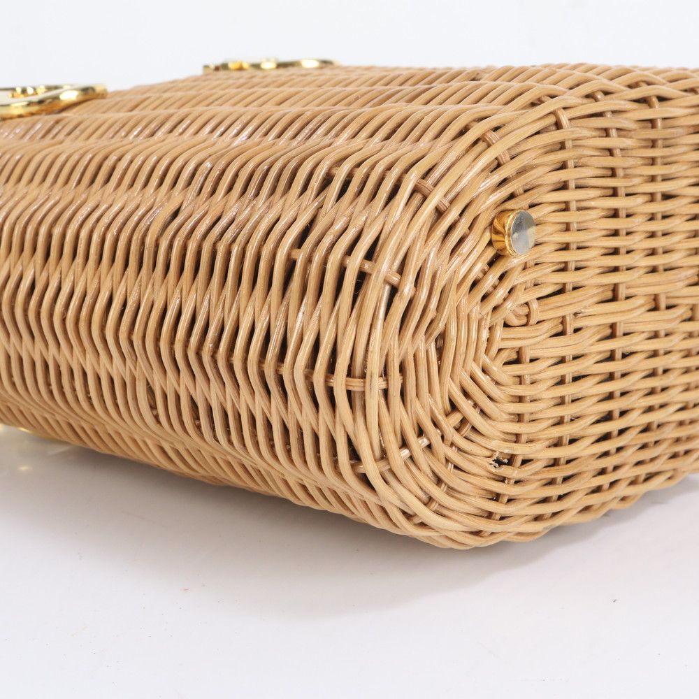 極美品 サルヴァトーレフェラガモ ガンチーニ ラタン かごバッグ