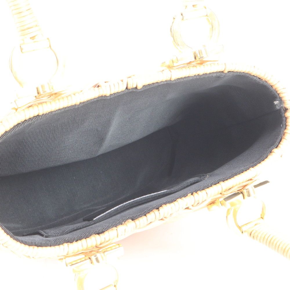 極美品 サルヴァトーレフェラガモ ガンチーニ ラタン かごバッグ