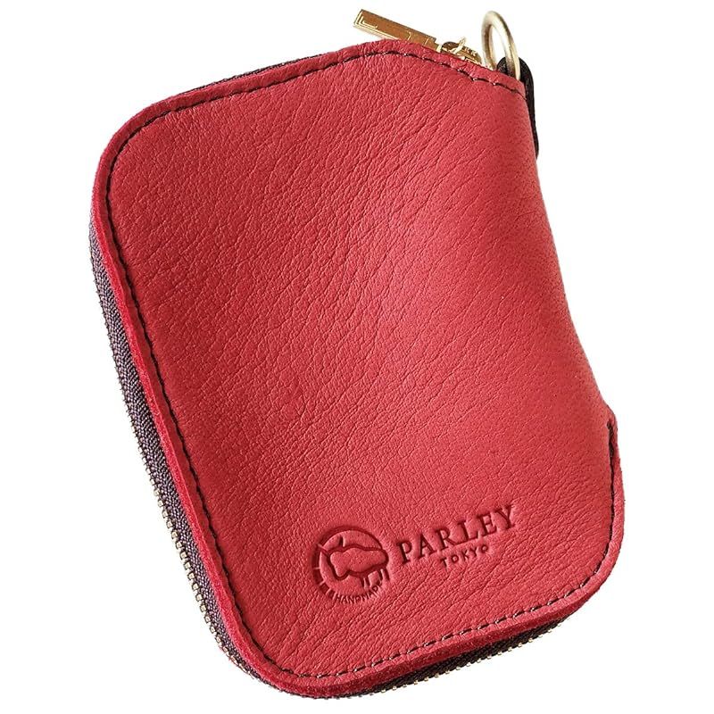 【新品】 革工房PARLEY (パーリィー) スマートキーケース キーケース “ELK”（エルク） メンズ レディース 男女兼用 レッド [FE-68] スマートキー 2個収納 最大3個 取付可能 ミニ財布 1