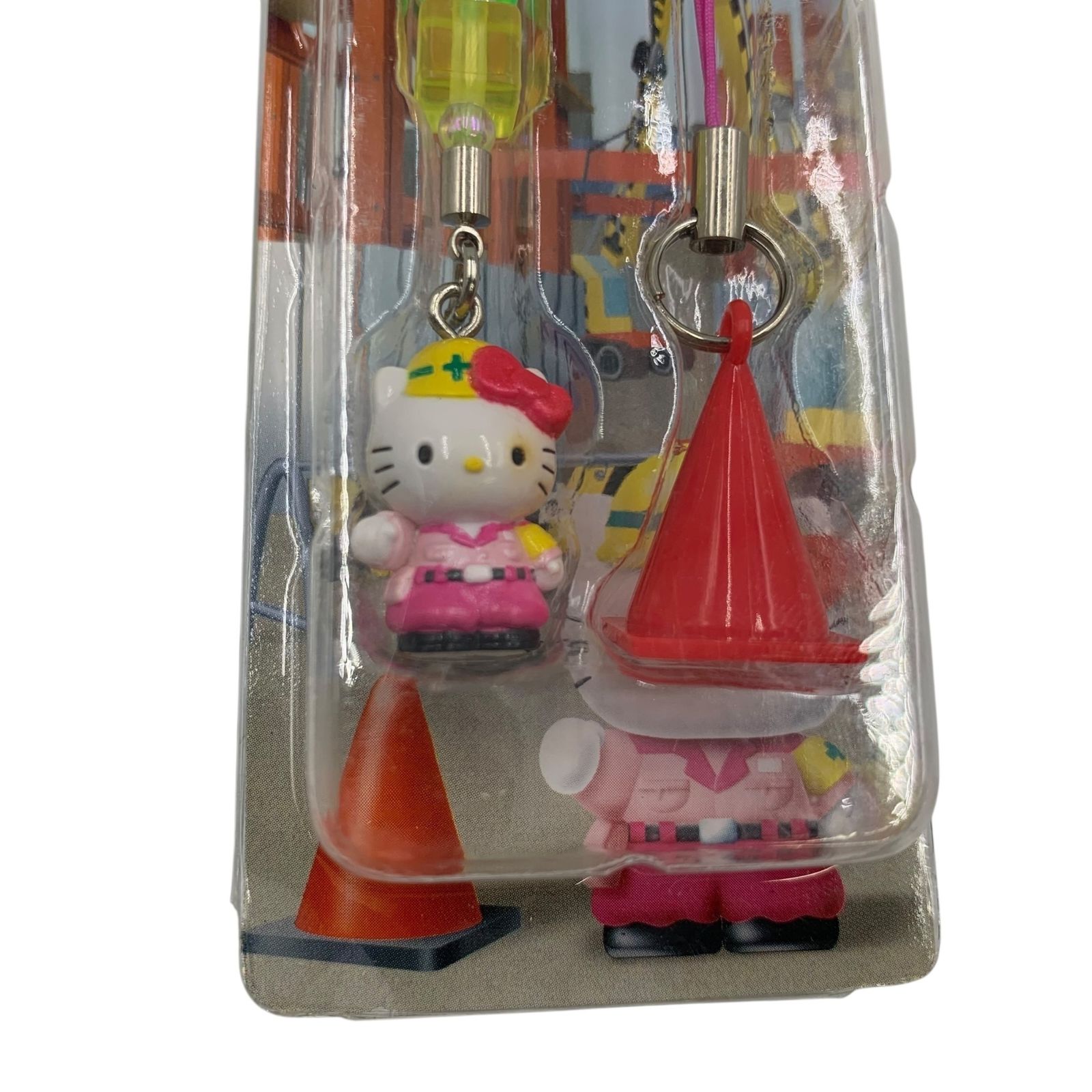 □未開封 ハローキティ 工事現場 携帯ストラップ サンリオ 2001年